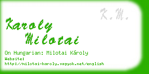 karoly milotai business card